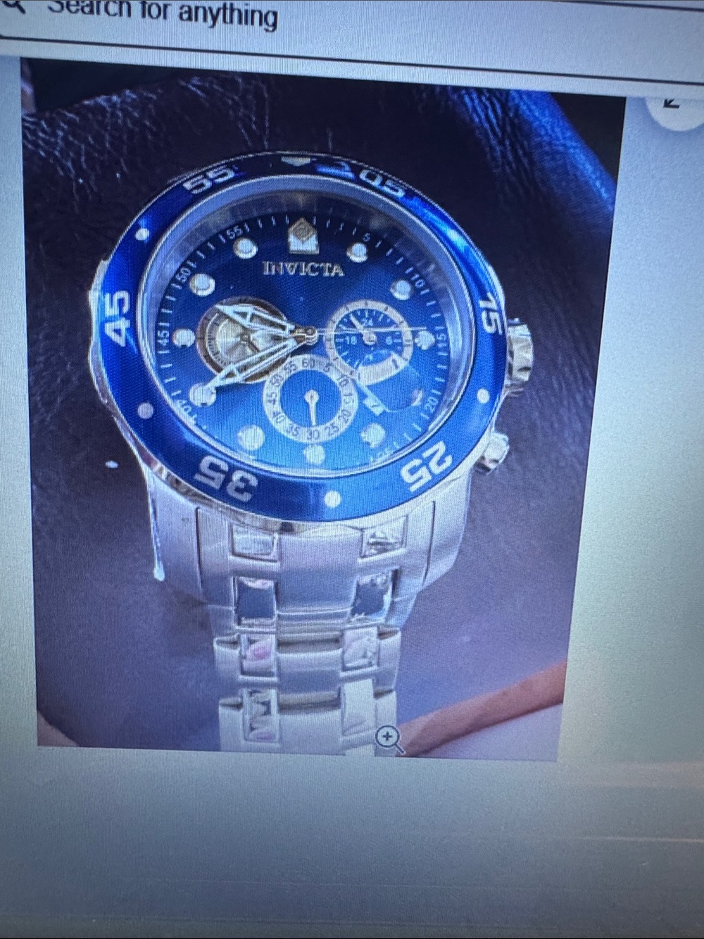 Invicta pro dive Silver Stainless Steel Watch with Blue Dial and Bezel